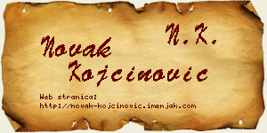 Novak Kojčinović vizit kartica